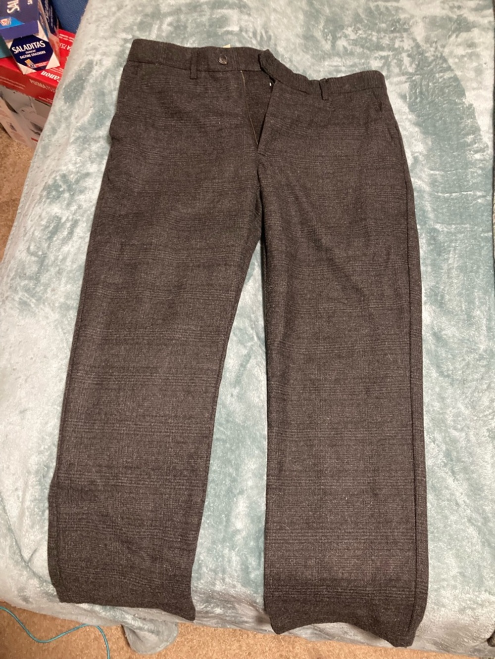 Goodfellow & Co Dark Gray Dress Pants - Slim fit - plaid